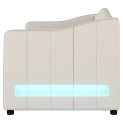 Okwish Lit gigogne 90x200 cm - Lit simple avec lit tiroir et sommier à lattes - Lin + MDF - Sans matelas - Beige* Lit Gigogne