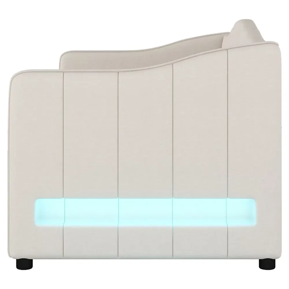 Okwish Lit gigogne 90x200 cm - Lit simple avec lit tiroir et sommier à lattes - Lin + MDF - Sans matelas - Beige* Lit Gigogne