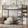 Lit Haut 90x200cm, Bureau, Rangement, Échelle, Métal, Noir>Fortuna lai Sale