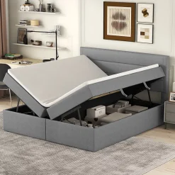 Fortuna lai Lit Haut 140x200cm, Métal, Bureau avec Rangement, Noir*Enfant Lit Enfant