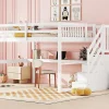 Fortuna lai Lit Haut 140x200cm, Rangement, Bureau, Échelle, Sans Matelas, Blanc*Enfant Lit Enfant