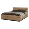 Lit HAVANA 160x200 chene et noir avec sommier Elégance naturelle et confort moderne>Meublorama Outlet