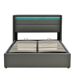 Lit Hydraulique 140X200Cm Led Sommier Gris>Blackcolors