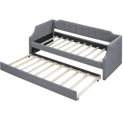 Fortuna lai Lit individuel, 90x200cm, avec roulettes, Gris*Enfant Lit Enfant