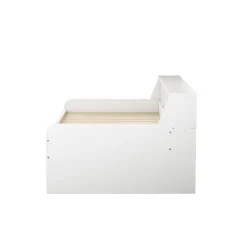 Lit individuel 90x200cm, avec tiroirs, Blanc><noscript><img width=