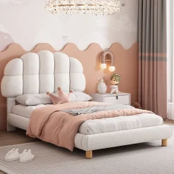 Lit individuel 90x200cm, en laine polaire, Beige>Generique Outlet