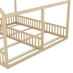 Fortuna lai Lit individuel 90x200cm, modèle maison, Naturel*Enfant Lit Enfant