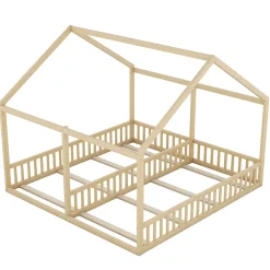 Fortuna lai Lit individuel 90x200cm, modèle maison, Naturel*Enfant Lit Enfant
