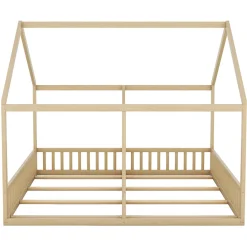 Fortuna lai Lit individuel 90x200cm, modèle maison, Naturel*Enfant Lit Enfant