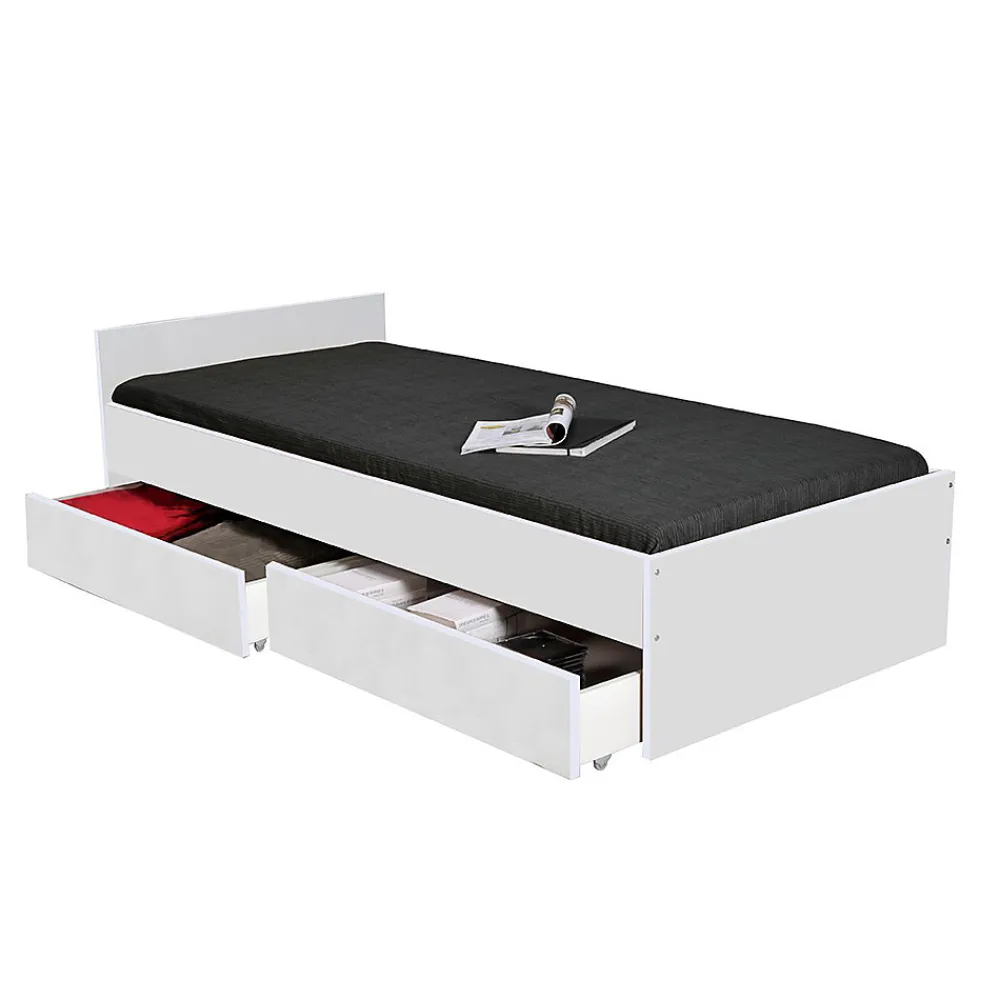 Lit KAPPA 90x190 + 2 tiroirs / Blanc>Weber Industries Discount
