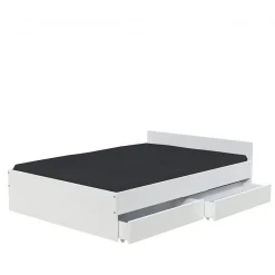 Weber Industries Lit KAPPA 160x200 cm + 2 tiroirs / Blanc* Lit Avec Rangement