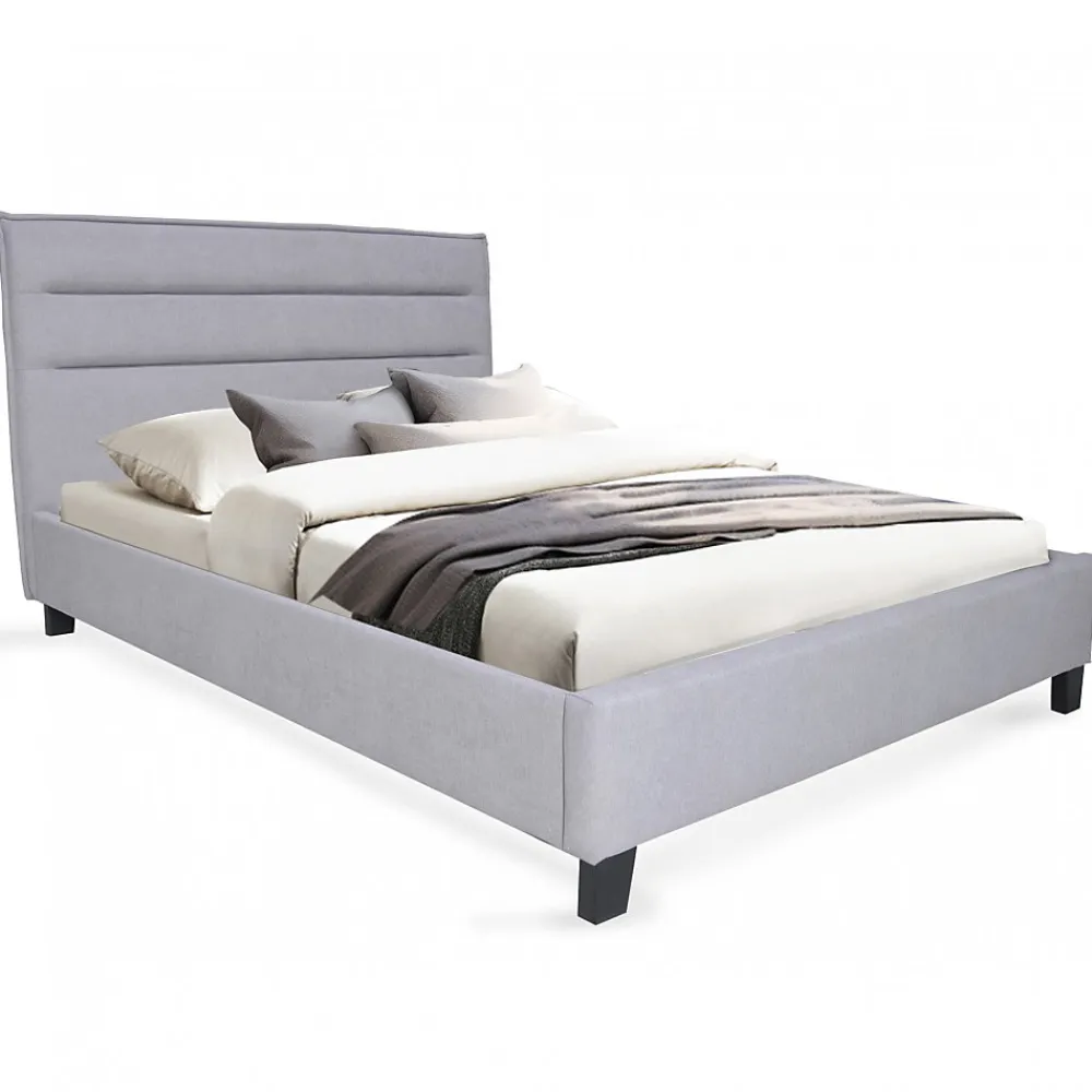 Lit LACANAU 140x190 + sommier / Gris clair>Weber Industries New