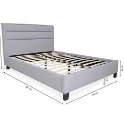 Lit LACANAU 140x190 + sommier / Gris clair><noscript><img width=