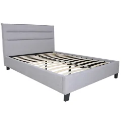 Lit LACANAU 140x190 + sommier / Gris clair><noscript><img width=