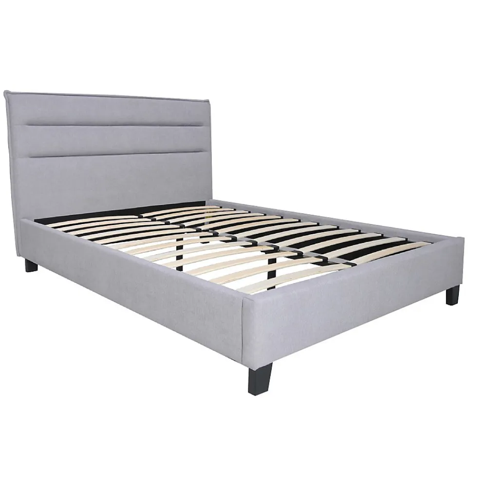 Lit LACANAU 140x190 + sommier / Gris clair>Weber Industries New