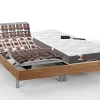 Lit électrique de relaxation tout plots + matelas 100% latex 3 zones - 2 x 80 x 200 cm - Naturel clair - JUPITER de YSMÉE>Vente-unique Online