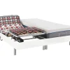 Vente-unique Lit électrique de relaxation tout plots + matelas mémoire de forme - 2 x 90 x 200 cm - Blanc - HESIODE III de YSMÉE* Lit Double