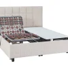 Lit électrique de relaxation déco tout plots + matelas ressorts ensachés et mémoire de forme - 2 x 70 x 190 cm - Tissu - Beige ->Vente-unique Online