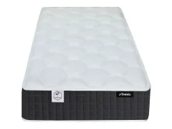 Lit électrique de relaxation déco tout plots + matelas ressorts ensachés et mémoire de forme - 2 x 70 x 190 cm - Tissu - Beige -><noscript><img width=