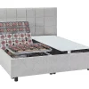 Lit électrique de relaxation déco tout plots + matelas ressorts ensachés et mémoire de forme - 2 x 70 x 190 cm - Tissu - Gris ->Vente-unique Online