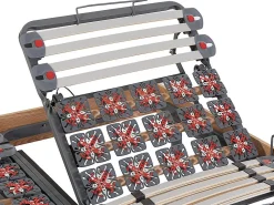 Lit électrique de relaxation lattes et plots + matelas mémoire de forme et bambou - 2 x 90 x 200 cm - Chêne - DAMYSOS de NATUREA><noscript><img width=