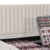 Vente-unique Lit électrique de relaxation déco tout plots + matelas ressorts ensachés et mémoire de forme - 2 x 80 x 200 cm - Tissu - Beige -* Lit Double