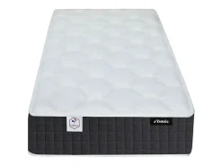 Vente-unique Lit électrique de relaxation déco tout plots + matelas ressorts ensachés et mémoire de forme - 2 x 80 x 200 cm - Tissu - Beige -* Lit Double