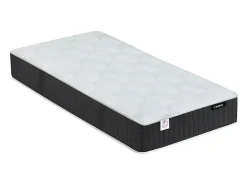 Vente-unique Lit électrique de relaxation déco tout plots + matelas ressorts ensachés et mémoire de forme - 2 x 80 x 200 cm - Tissu - Beige -* Lit Double