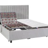 Lit électrique de relaxation déco tout plots + matelas 100% latex 3 zones - 2 x 70 x 190 cm - Tissu - Gris - TIARI de YSMÉE>Vente-unique Outlet