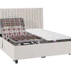 Lit électrique de relaxation déco tout plots + matelas 100% latex 3 zones - 2 x 80 x 200 cm - Tissu - Beige - TIARI de YSMÉE>Vente-unique Sale