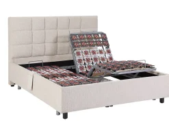 Lit électrique de relaxation déco tout plots + matelas 100% latex 3 zones - 2 x 70 x 190 cm - Tissu - Beige - JOFAR de YSMÉE><noscript><img width=