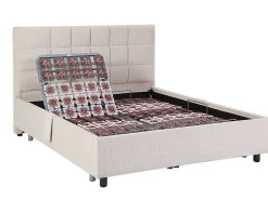 Lit électrique de relaxation déco tout plots + matelas 100% latex 3 zones - 2 x 70 x 190 cm - Tissu - Beige - JOFAR de YSMÉE><noscript><img width=