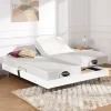 Vente-unique Lit électrique de relaxation tout plots + matelas mémoire de forme et bambou - 2 x 70 x 190 cm - Blanc - LYSIS III de NATUREA* Lit Double