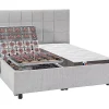Vente-unique Lit électrique de relaxation déco tout plots + matelas 100% latex 3 zones - 2 x 70 x 190 cm - Tissu - Gris - JOFAR de YSMÉE* Lit Double