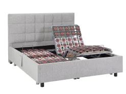 Vente-unique Lit électrique de relaxation déco tout plots + matelas 100% latex 3 zones - 2 x 70 x 190 cm - Tissu - Gris - JOFAR de YSMÉE* Lit Double