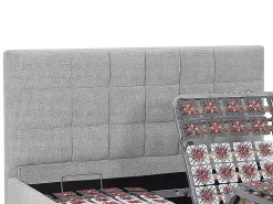 Vente-unique Lit électrique de relaxation déco tout plots + matelas 100% latex 3 zones - 2 x 70 x 190 cm - Tissu - Gris - JOFAR de YSMÉE* Lit Double