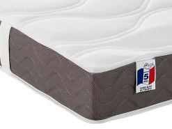 Vente-unique Lit électrique de relaxation déco tout plots + matelas 100% latex 3 zones - 2 x 70 x 190 cm - Tissu - Gris - JOFAR de YSMÉE* Lit Double