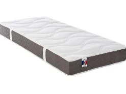 Vente-unique Lit électrique de relaxation déco tout plots + matelas 100% latex 3 zones - 2 x 70 x 190 cm - Tissu - Gris - JOFAR de YSMÉE* Lit Double