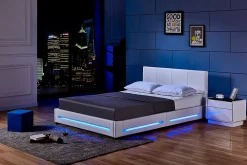 Brand Home Deluxe Lit LED ASTEROID blanc 160 x 200 cm* Lit Double