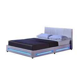 Brand Home Deluxe Lit LED ASTEROID blanc 160 x 200 cm* Lit Double