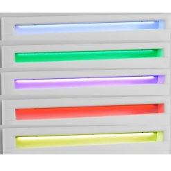 Lit LED double PINOT 140x190 cm, avec sommier, revêtement synthétique blanc><noscript><img width=