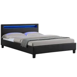Nature Pro Lit LED Double 140x190 cm Sommier + Tête de Lit Noir* Sommier