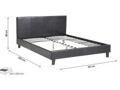 Habitat Et Jardin Lit "Lina" 160 x 200 cm Noir* Lit Double