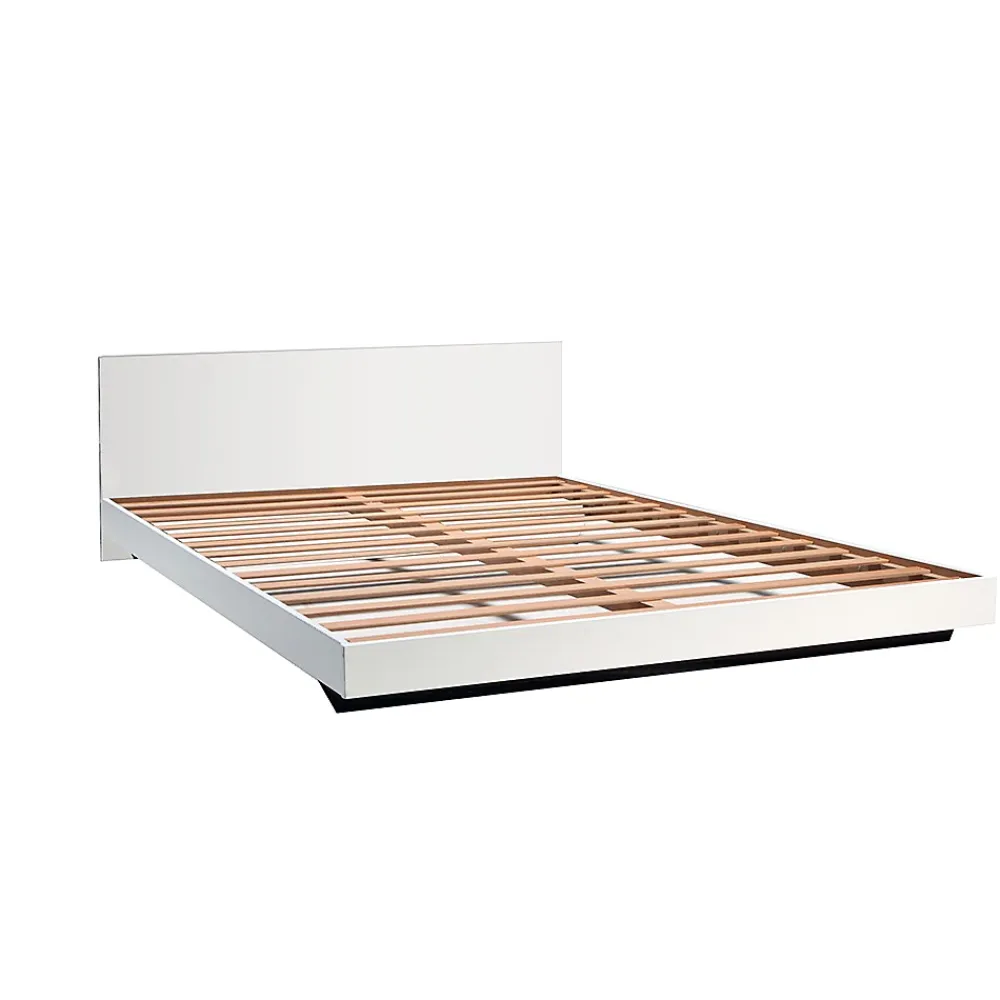 Weber Industries Lit LOFT 140x190 + 2 chevets + sommier + tête de lit / Blanc* Lit Double