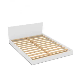 Weber Industries Lit LOFT 140x190 + 2 chevets + sommier + tête de lit / Blanc* Lit Double