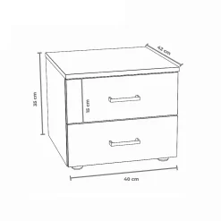 Weber Industries Lit LOFT 160x200 + 2 chevets + sommier + tête de lit / Blanc* Lit Double