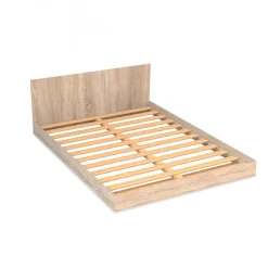 Weber Industries Lit LOFT 140x190 + 1 sommier + tête de lit / Décor Chêne blanchi* Lit Double