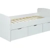 Vente-unique Lit LOUANE avec 2 tiroirs et 1 coffre de rangement - 90 x 190 cm - Blanc* Lit Avec Rangement