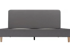 Habitat Et Jardin Lit louise 203 x 148 x 90 cm en tissu cadre a lattes pour 2 personnes de couleur gris* Lit Coffre