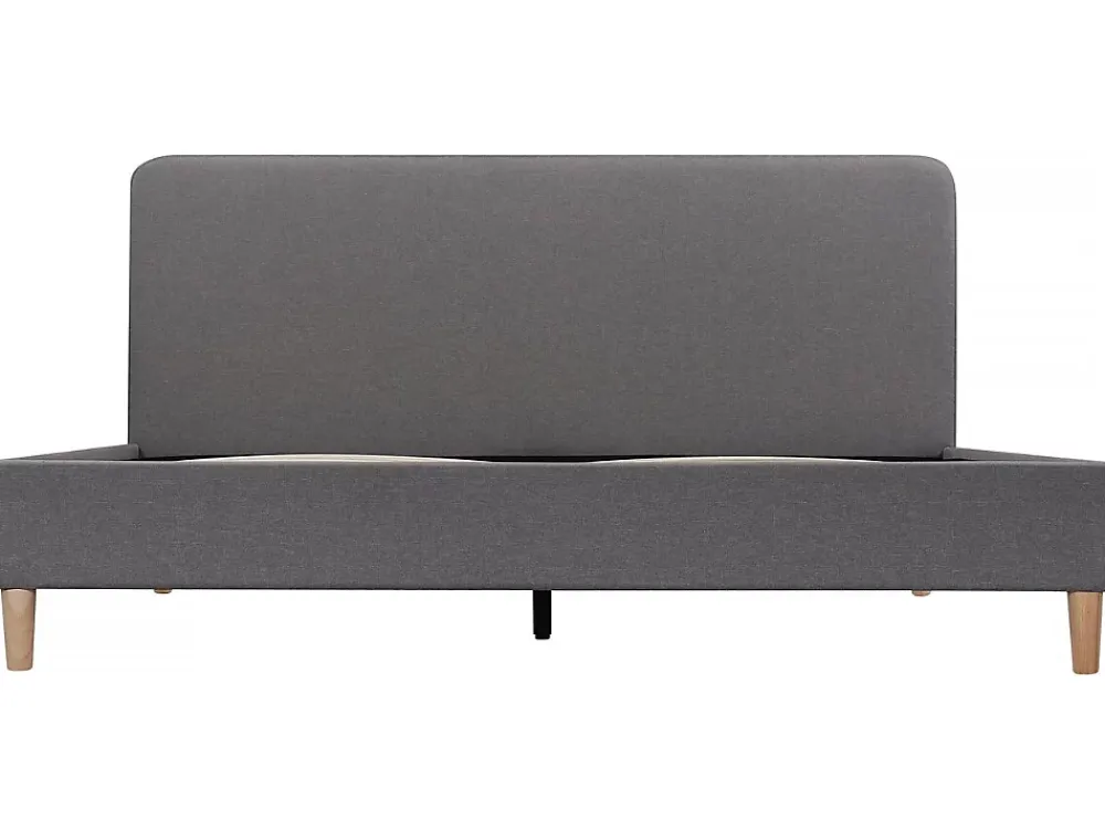 Habitat Et Jardin Lit louise 203 x 148 x 90 cm en tissu cadre a lattes pour 2 personnes de couleur gris* Lit Coffre